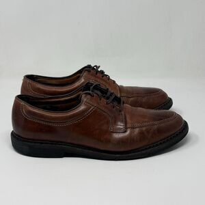 Allen Edmonds Wilbert Derby Shoes Mens 11 D Brown Leather Split Toe Casual Dress